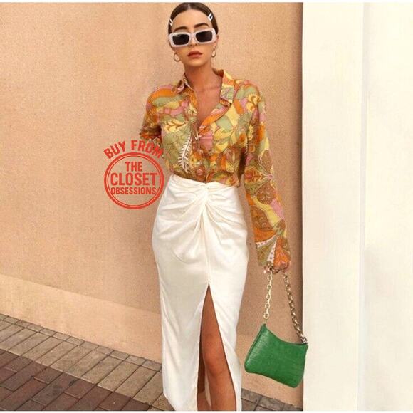 ZARA BLOGGER FAVE!!! High-Waisted Midi Skirt NWT - Picture 11 of 16